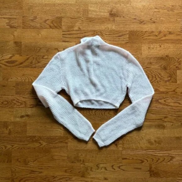 Lioness Light Pink Fine Knit Cropped Turtleneck Sweater City of Angels XXS Top - Picture 3 of 4